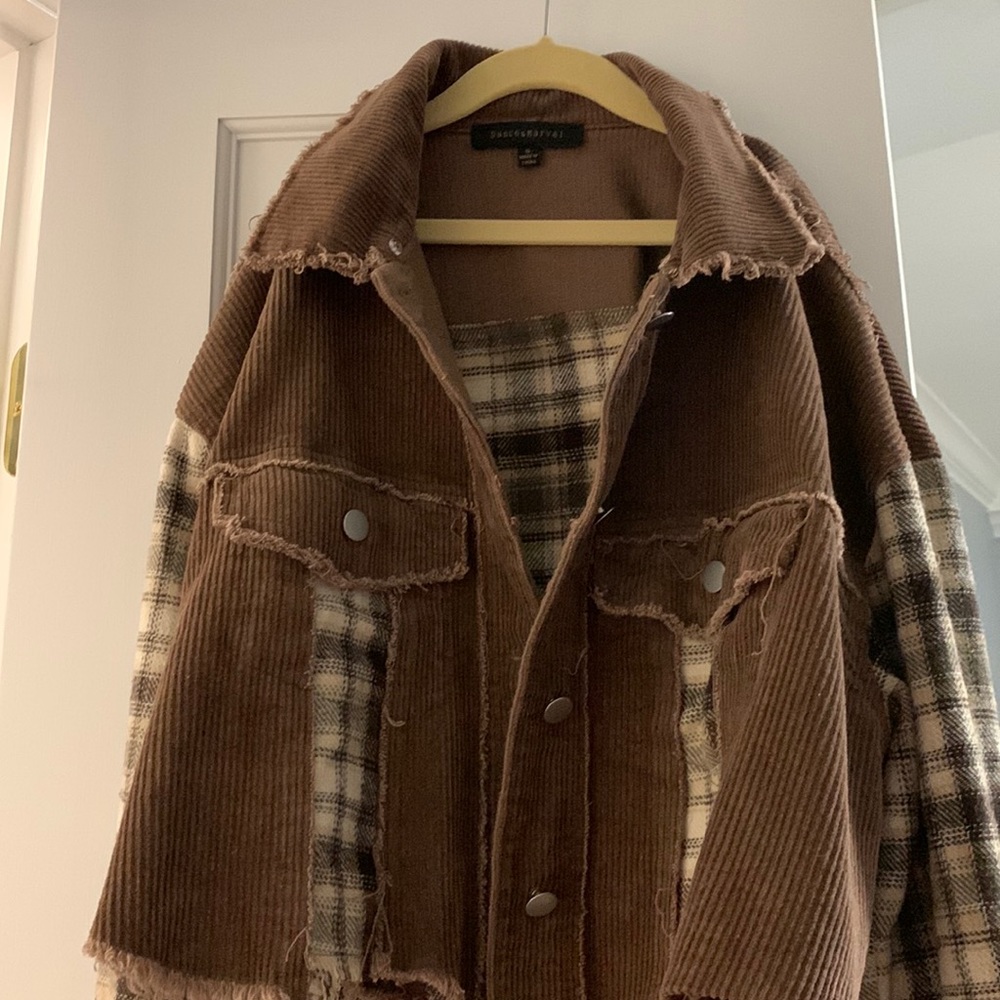 COPY - Vanilla Sky Boutique Cropped plaid & corduroy jacket